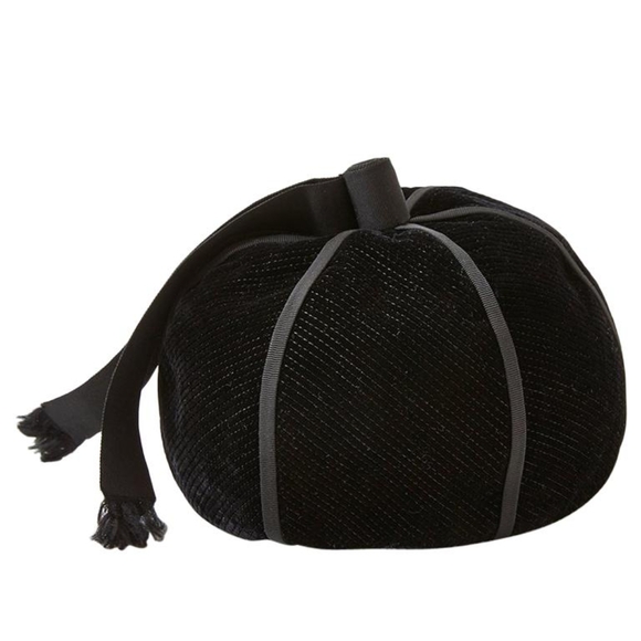 Yves Saint Laurent Accessories - Vintage Yves Saint Laurent YSL Black Velvet Beanie Hat 55cm Small Architectural
